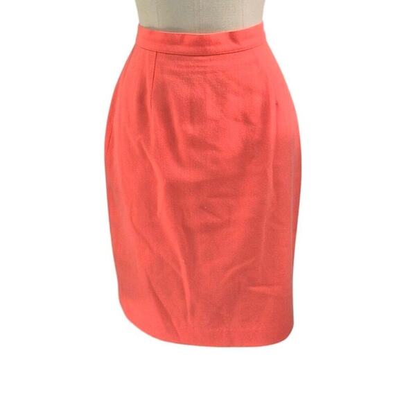 Vtg 80s Mob Wife Magali Collection Orange Wool Skirt Suit Gold Rope Design Sz 8 - Picture 8 of 9